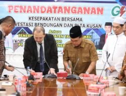 Pemkab Tanbu Tandatangani MoU Dengan Investor Terkait Bendungan Kusan