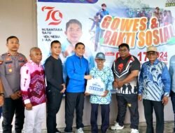 Meriahkan HUT Ke-79 RI, Bang Arul “Gowes” dari Kotabaru ke Tanah Bumbu Gelar Baksos