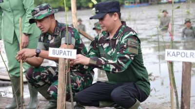 Peringati HUT Ke-67 Kodam VI/Mulawarman, Tanam Mangrove di Kawasan Pesisir Tanah Bumbu