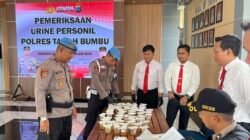 177 Personil Polres Tanah Bumbu Jalani Tes Urine,Ini Hasilnya
