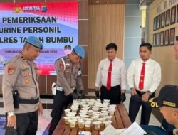 177 Personil Polres Tanah Bumbu Jalani Tes Urine,Ini Hasilnya