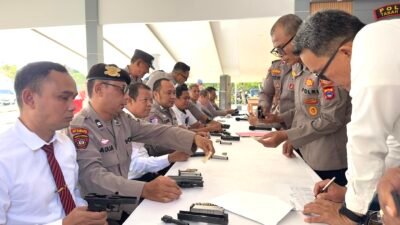 Pastikan keamaan,Polres Tanah Bumbu cek Senjata Api Personil