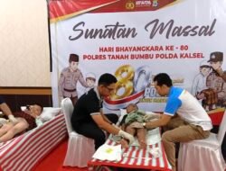 Polres Tanah Bumbu Gelar Khitanan Massal Gratis dan Donor Darah Sambut Hari Bhayangkara ke-80